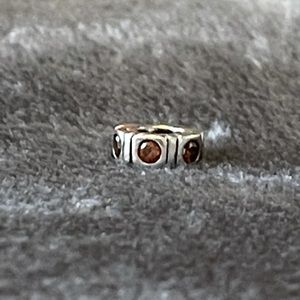 Pandora orange cz silver spacer